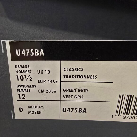 New Balance 475 X AURALEE Dark Olivine Raincloud U475BA Men's Size 10.5 NEW - Picture 10 of 10